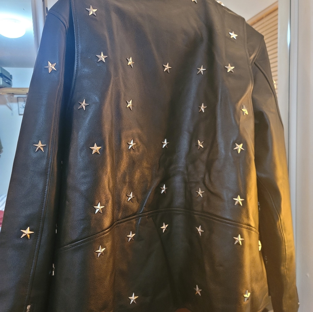 Black Genuine Leather Studded Jacket